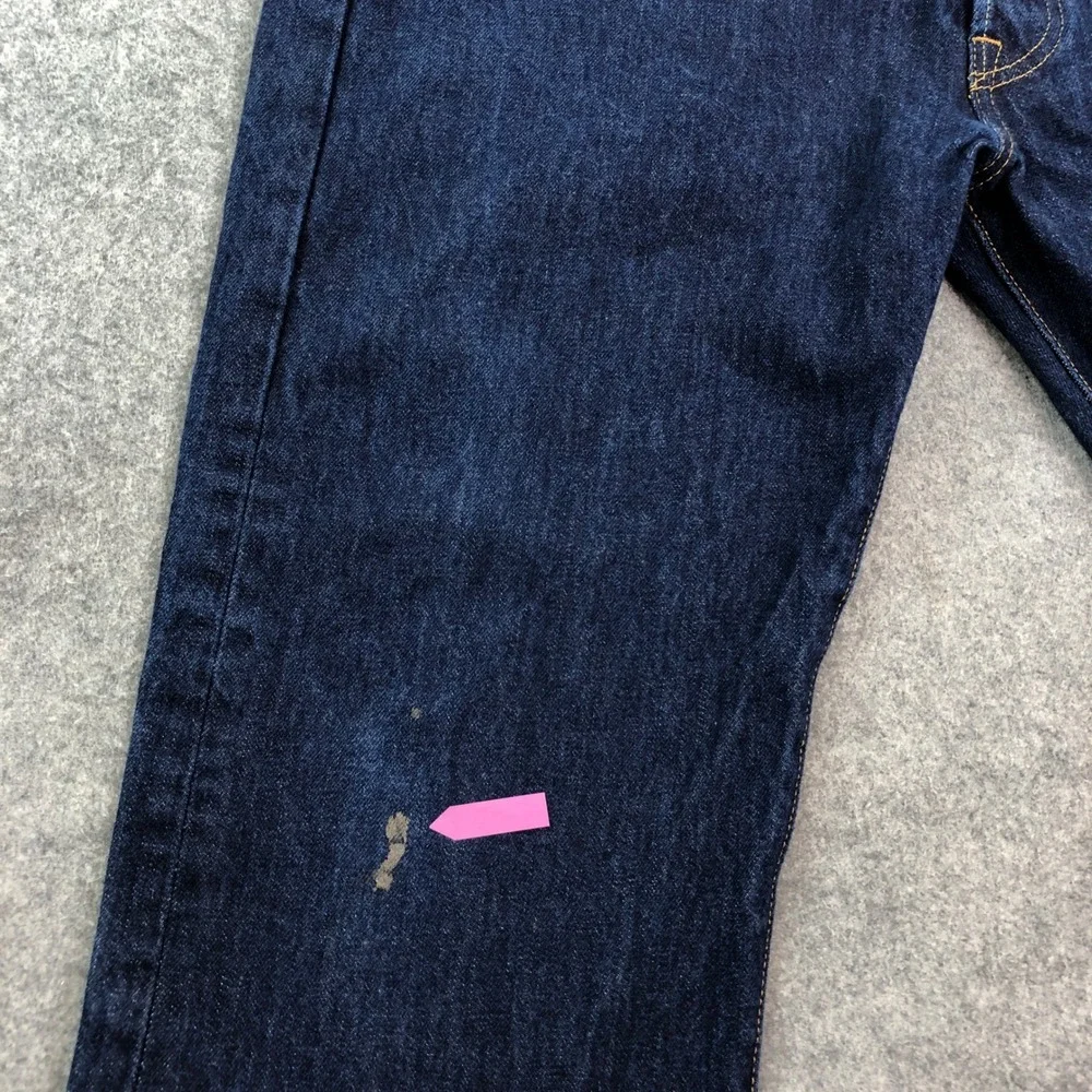 Levis 501 Mens Jeans 36x32 Blue Regular Fit Classic Dark Wash Button Fly Denim